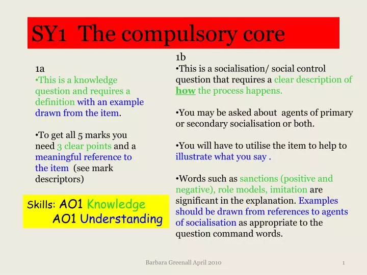 sy1 the compulsory core