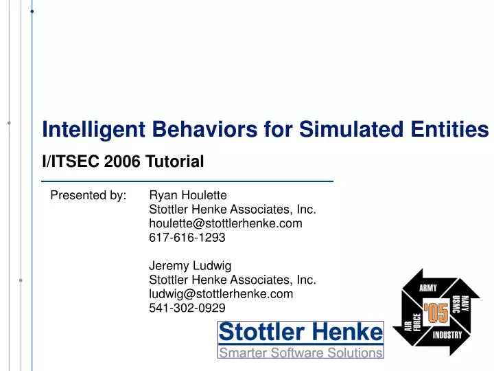 intelligent behaviors for simulated entities