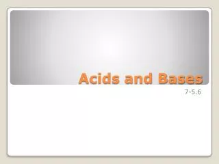 acids and bases