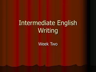 Intermediate English Writing
