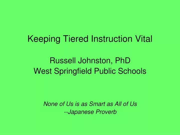 keeping tiered instruction vital