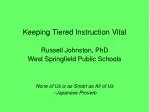Keeping Tiered Instruction Vital - slide 1