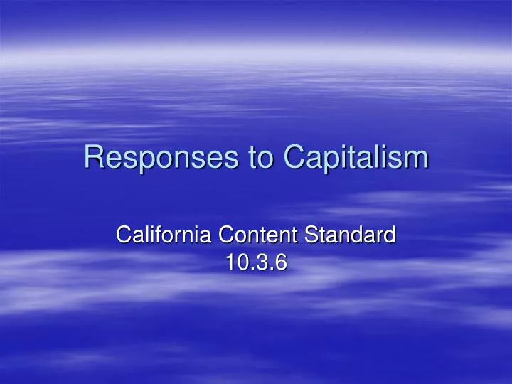 responses to capitalism