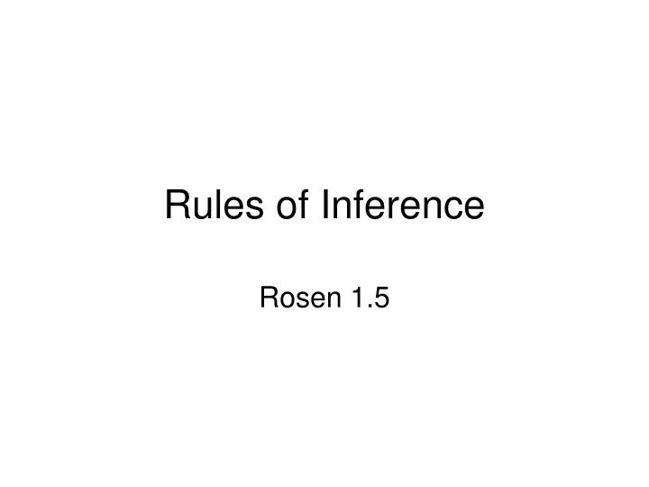 rules of inference