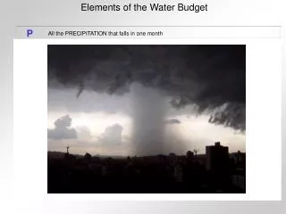 Elements of the Water Budget