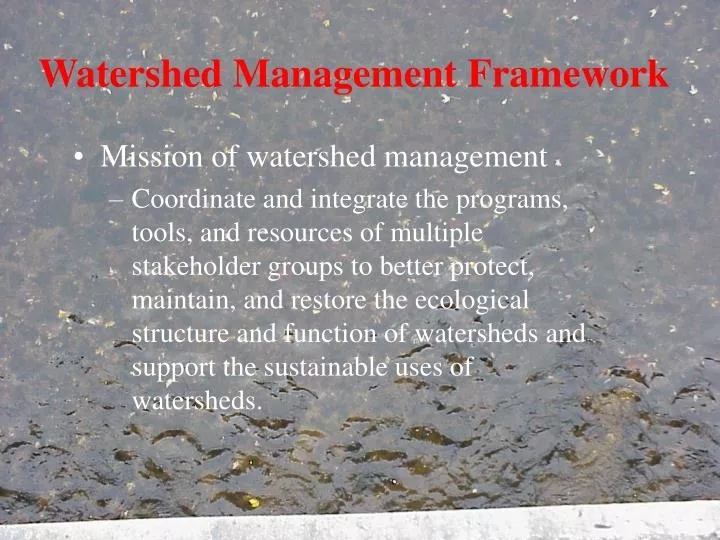 watershed management framework