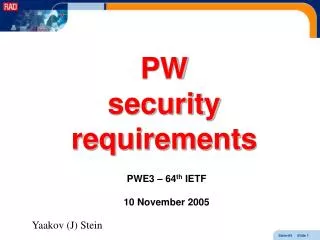 PW security requirements
