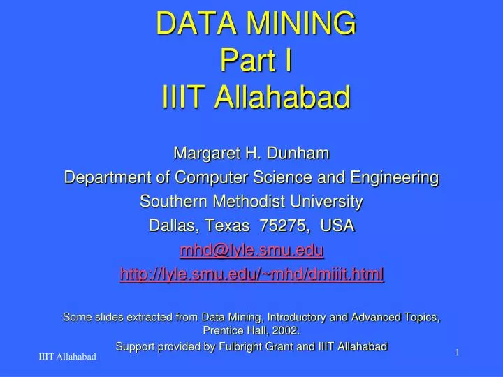 data mining part i iiit allahabad