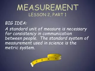Measurement Lesson 2, Part 1