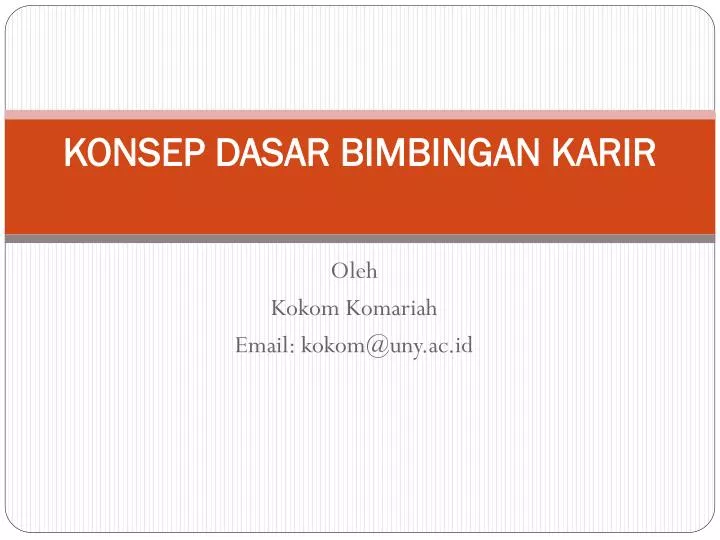 konsep dasar bimbingan karir