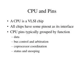 CPU and Pins