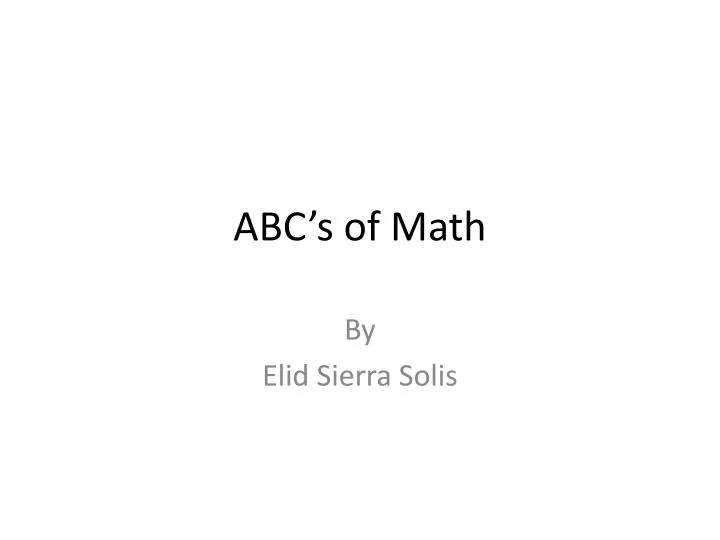 abc s of math