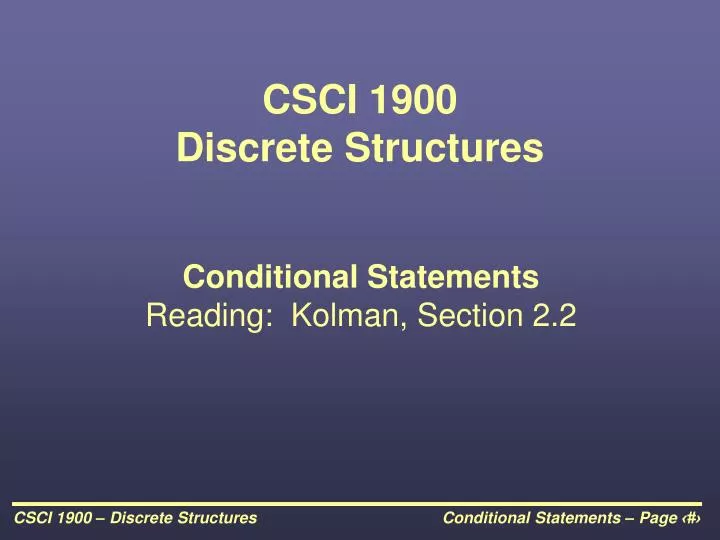 csci 1900 discrete structures