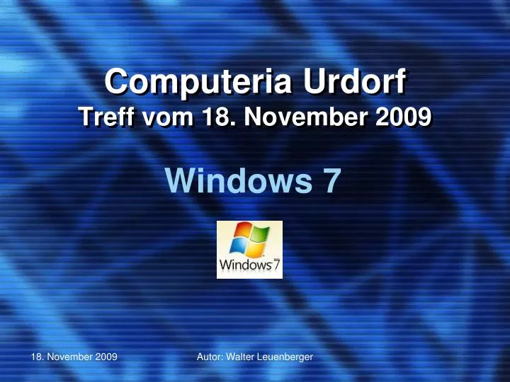 computeria urdorf treff vom 18 november 2009
