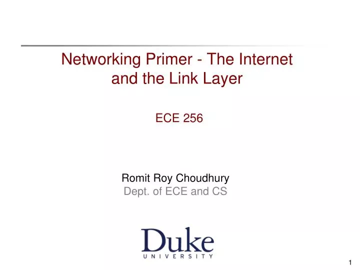networking primer the internet and the link layer ece 256