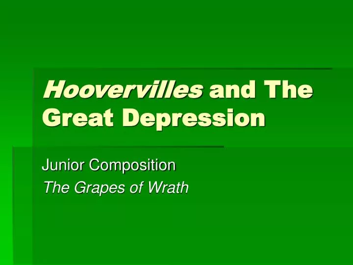 hoovervilles and the great depression
