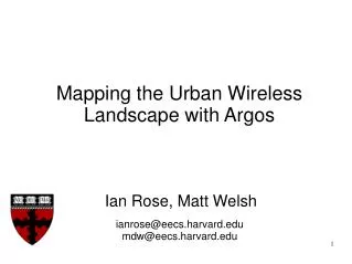 Mapping the Urban Wireless Landscape with Argos