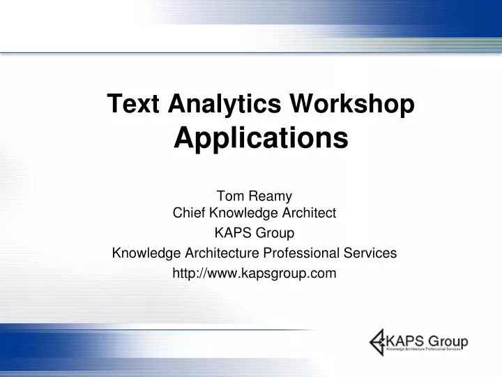 text analytics workshop applications