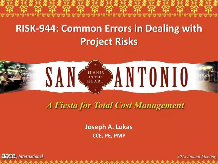 risk 944 common errors in dealing with project risks