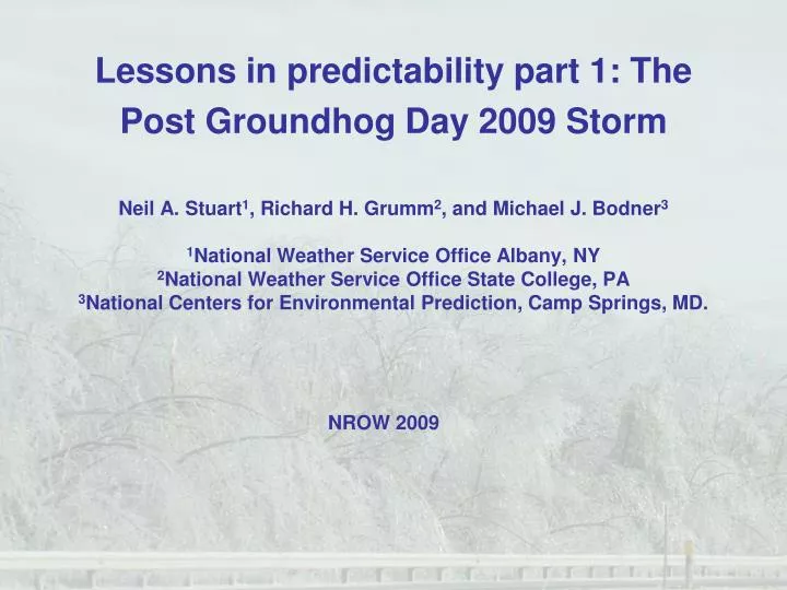 lessons in predictability part 1 the post groundhog day 2009 storm
