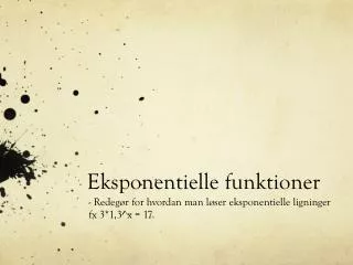 eksponentielle funktioner