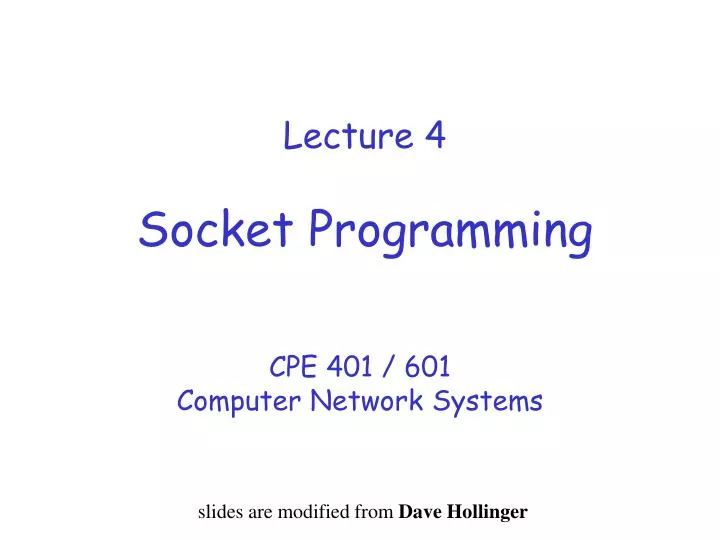 lecture 4 socket programming