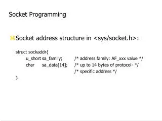 Socket Programming