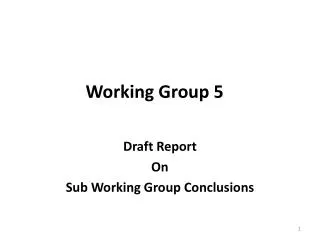 Working Group 5
