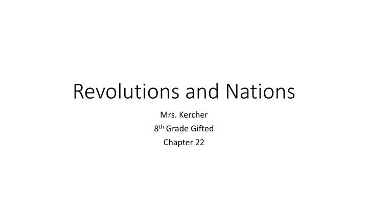 revolutions and nations