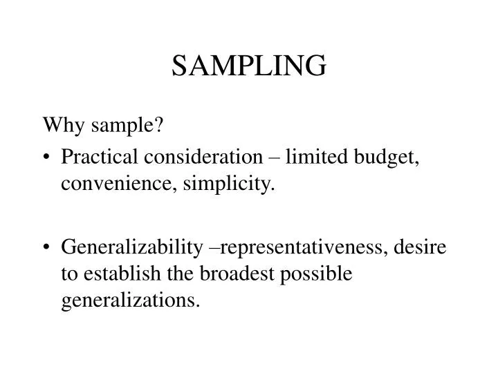 sampling