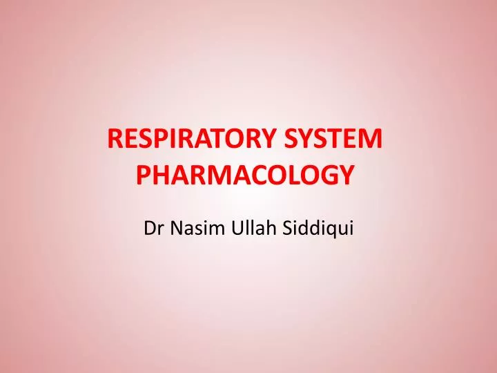 respiratory system pharmacology
