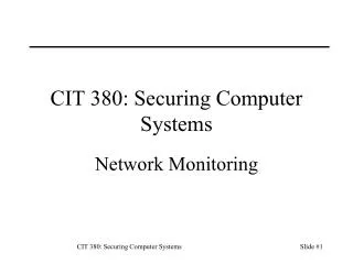 CIT 380: Securing Computer Systems