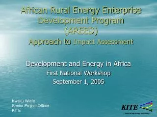 African Rural Energy Enterprise Development Program (AREED) Approach to Impact Assessment