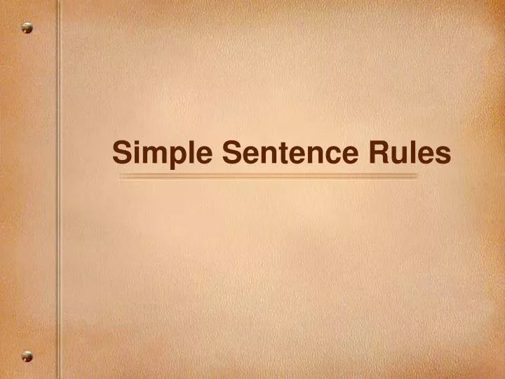 simple sentence rules