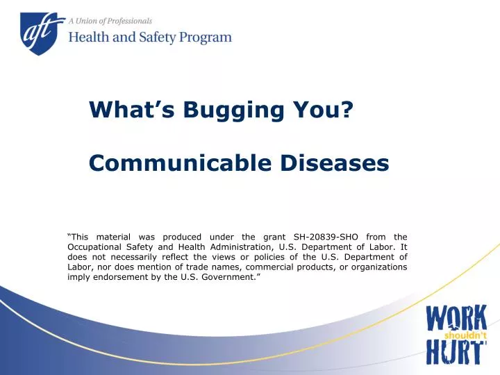 what s bugging you communicable diseases