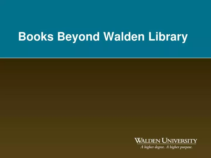 books beyond walden library