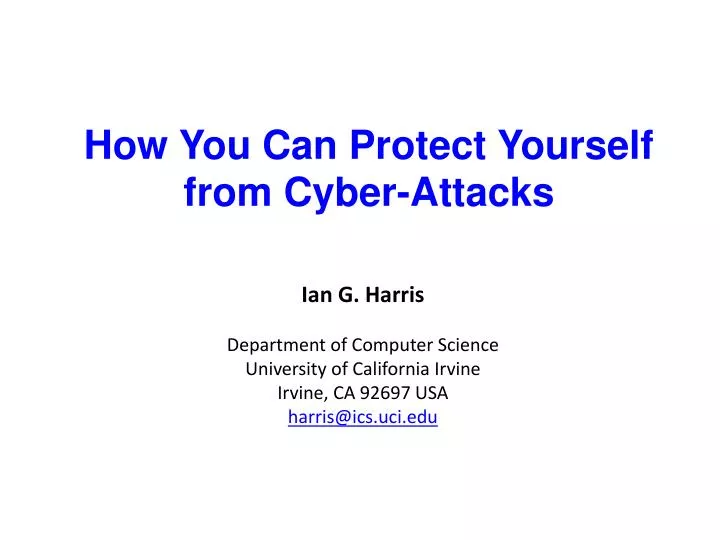 how you can protect yourself from cyber attacks