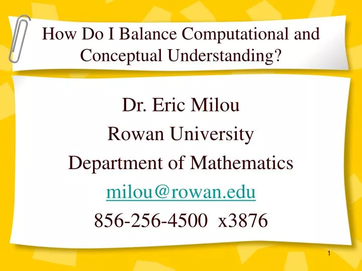 how do i balance computational and conceptual understanding