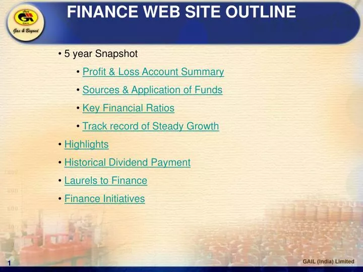 finance web site outline