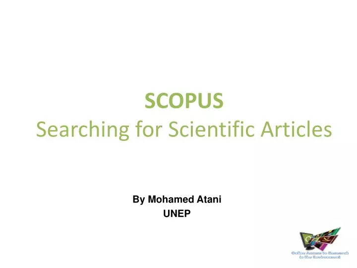 scopus searching for scientific articles