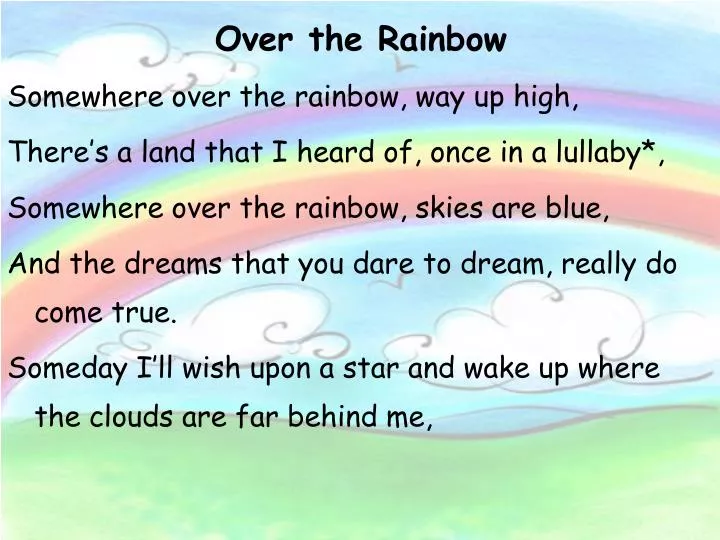 Somewhere Over the Rainbow Close Reading with Lyrics- Wizard of Oz