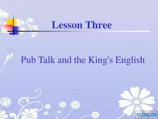 Lesson Three