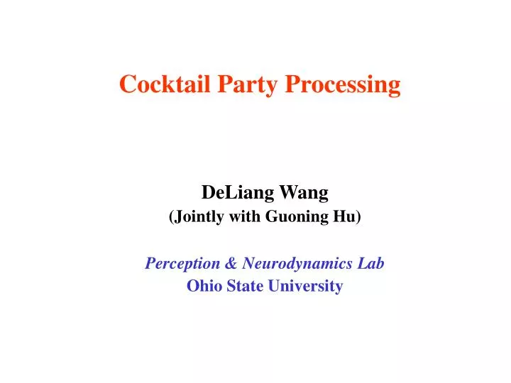cocktail party processing