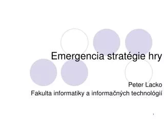 Emergencia strat é gie hry