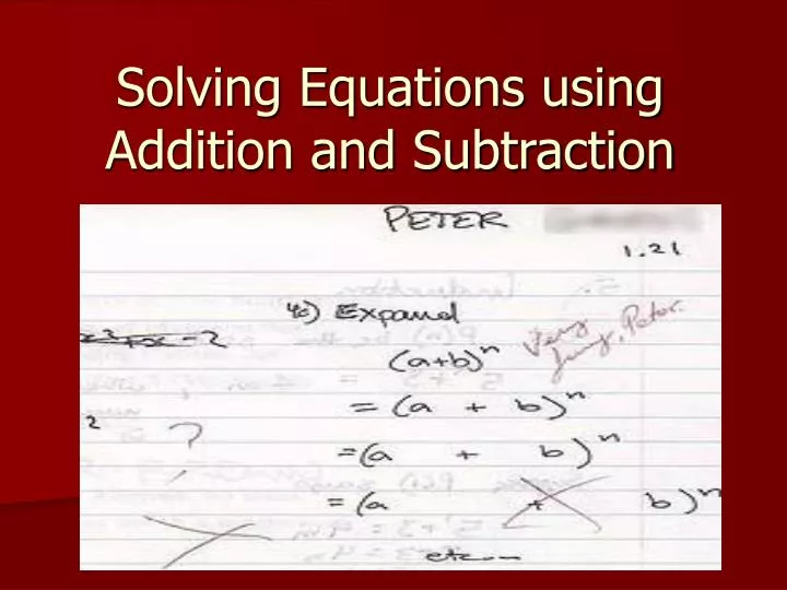 solving equations using addition and subtraction
