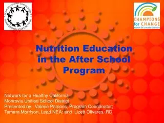 Nutrition Education in the After School Program