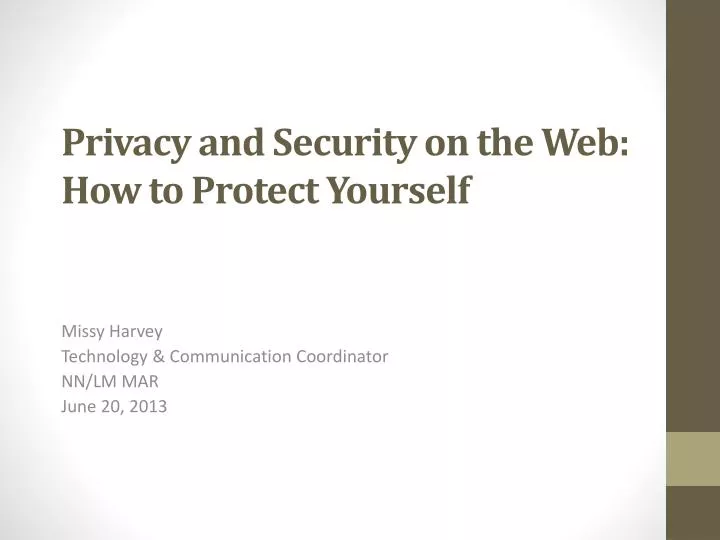 privacy and security on the web how to protect yourself