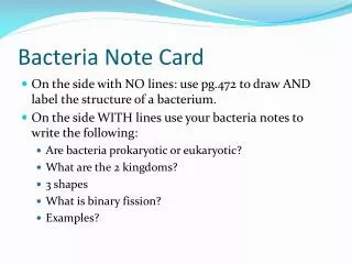 Bacteria Note Card