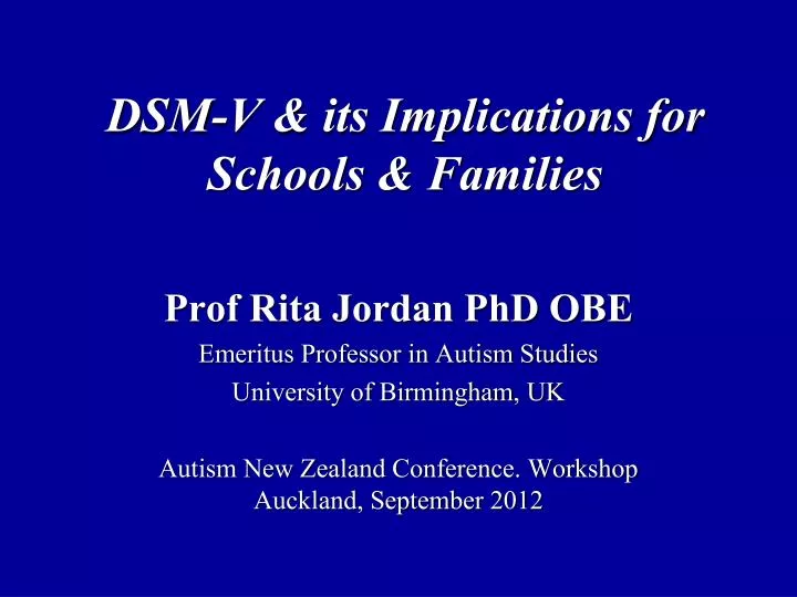 dsm v its implications for schools families