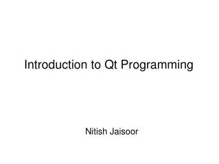Introduction to Qt Programming